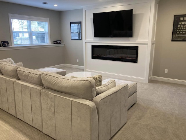 4922 Saint Annes Dr, Waunakee, WI 53597 - living room featuring carpet flooring, recessed lighting, and baseboards
