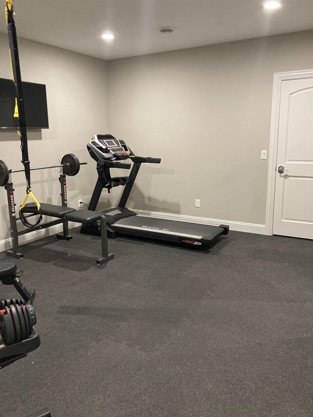 4922 Saint Annes Dr, Waunakee, WI 53597 - exercise area featuring baseboards and recessed lighting