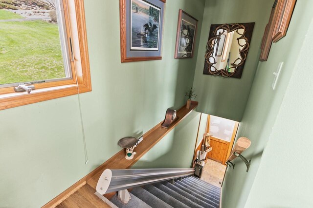 staircase with baseboards