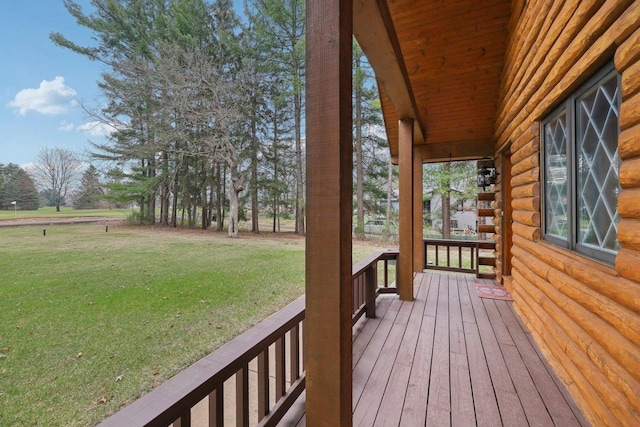 N7589 Lakeside Dr, Portage, WI 53901 - deck featuring a yard