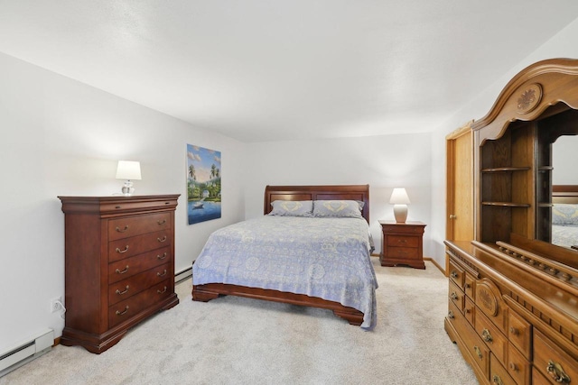 N7589 Lakeside Dr, Portage, WI 53901 - bedroom with a baseboard heating unit and light carpet