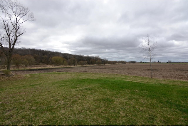 view of yard with a rural view