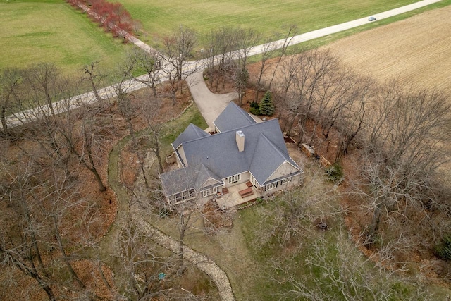 drone / aerial view featuring a rural view