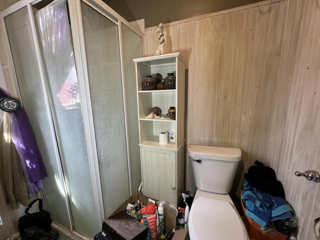 201 Bonito St, Walworth, WI 53184 - bathroom featuring a shower stall and toilet