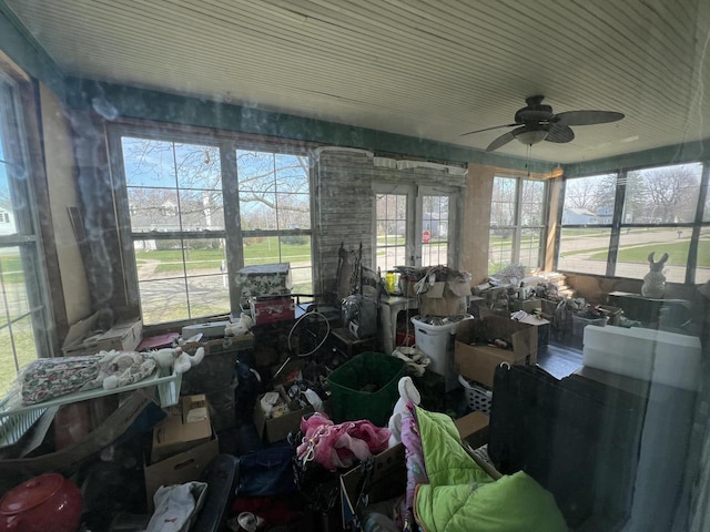 201 Bonito St, Walworth, WI 53184 - sunroom / solarium featuring a wealth of natural light and ceiling fan