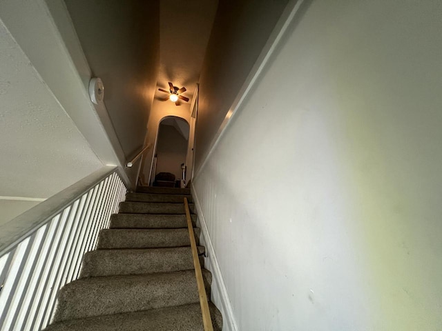 201 Bonito St, Walworth, WI 53184 - staircase with ceiling fan