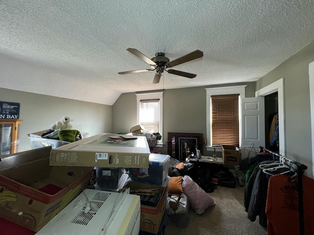 201 Bonito St, Walworth, WI 53184 - interior space with a textured ceiling and ceiling fan