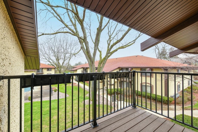 deck with a lawn