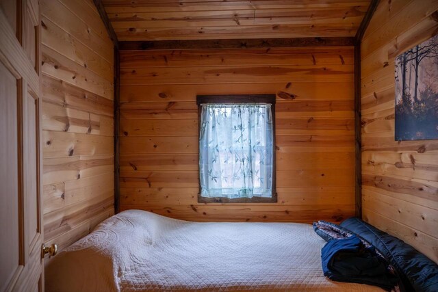 W4742 26th St, Necedah, WI 54646 - bedroom with wooden walls, wood ceiling, and a sauna