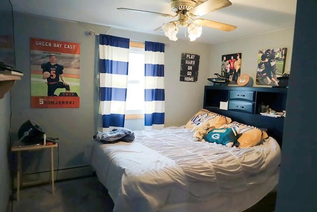 2282 Collier Ct, Green Bay, WI 54311 - bedroom with a ceiling fan and baseboard heating