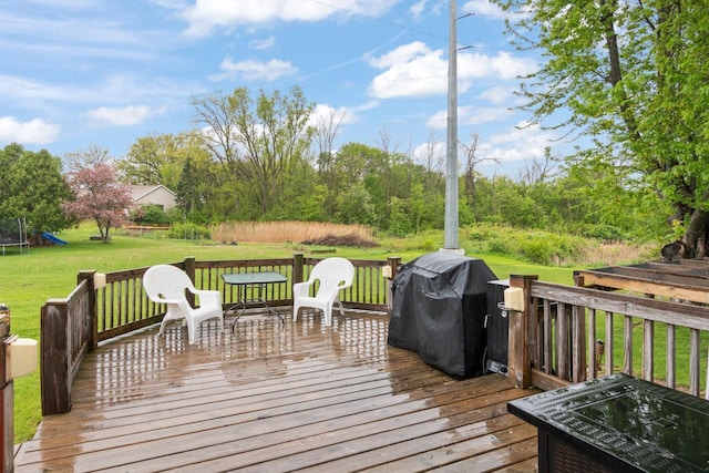 2282 Collier Ct, Green Bay, WI 54311 - deck featuring grilling area and a lawn