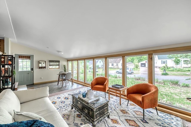1301 Temkin Ave, Madison, WI 53705 - living area with vaulted ceiling and baseboards