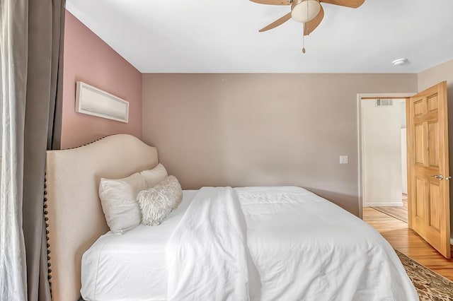 1301 Temkin Ave, Madison, WI 53705 - bedroom featuring light wood-style flooring and a ceiling fan