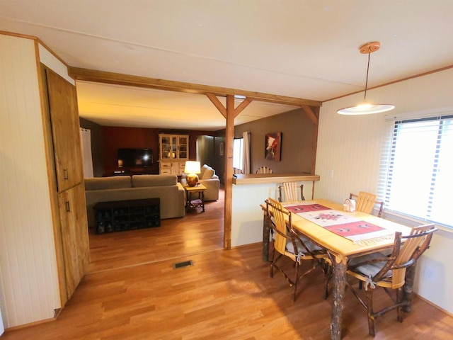 N9140 Snow Snake Trl, Necedah, WI 54646 - dining room featuring a wealth of natural light, light wood-style floors, and visible vents