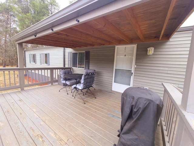 N9140 Snow Snake Trl, Necedah, WI 54646 - wooden terrace with grilling area