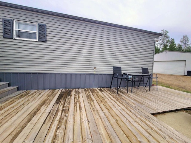N9140 Snow Snake Trl, Necedah, WI 54646 - deck featuring an outdoor structure and central AC unit