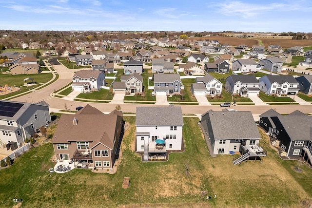aerial view with a residential view