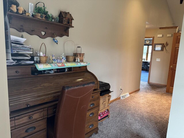 W360S10139 Markham Rd, Eagle, WI 53119 - office with baseboards, visible vents, and light colored carpet