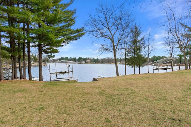 905 Plymouth Ct, Nekoosa, WI 54457 - property view of water with a dock and boat lift