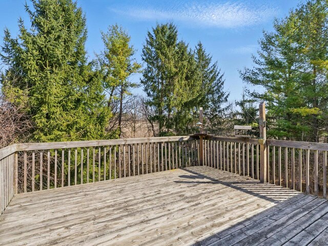 W7436 County Road V, Cascade, WI 53011 - view of wooden terrace