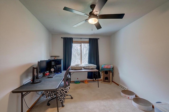 25 Cherbourg Ct, Madison, WI 53711 - carpeted home office featuring ceiling fan and baseboards