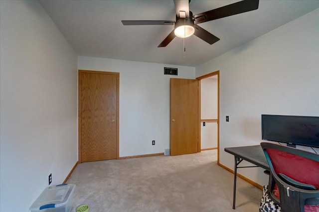 25 Cherbourg Ct, Madison, WI 53711 - carpeted home office with a ceiling fan and baseboards