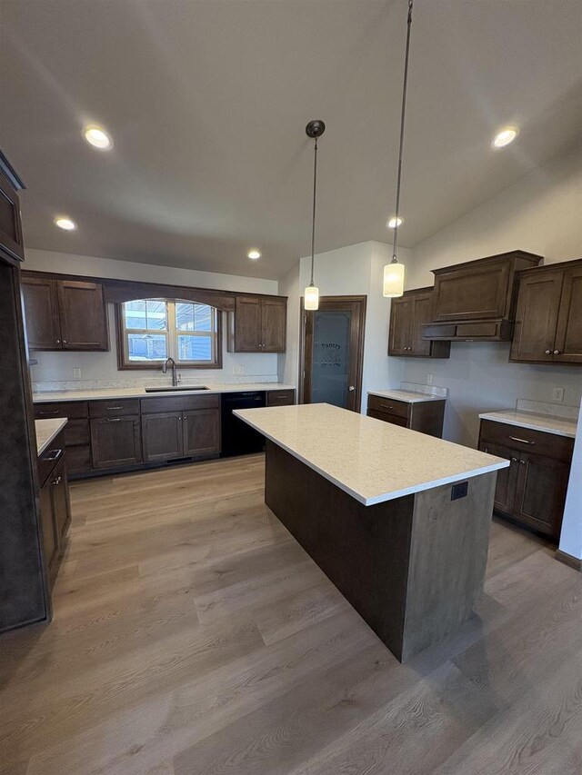 1354 Shelby Ln, De Pere, WI 54115 - kitchen featuring dishwasher, dark brown cabinets, and a sink
