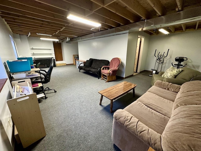 view of carpeted living area