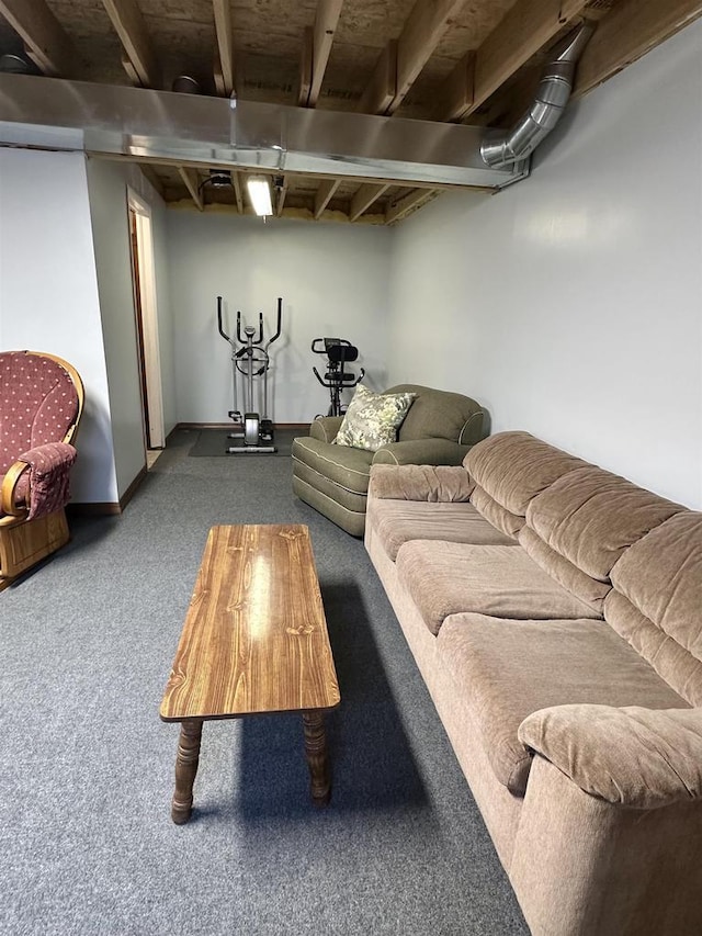living room with carpet floors