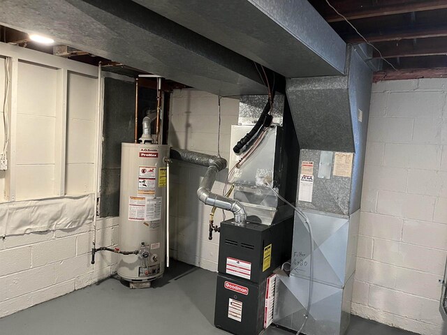 1610 S Oneida St, Green Bay, WI 54304 - utility room featuring water heater and heating unit