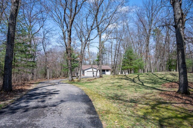 W3760 W Lemonweir Ct, Mauston, WI 53948 - view of road with driveway and a wooded view