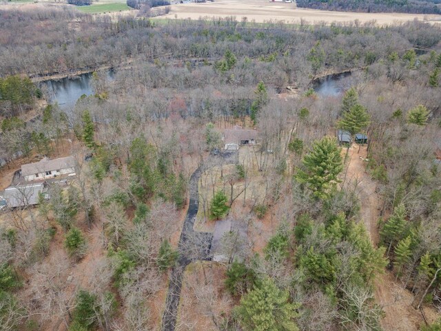 W3760 W Lemonweir Ct, Mauston, WI 53948 - aerial view featuring a forest view and a water view