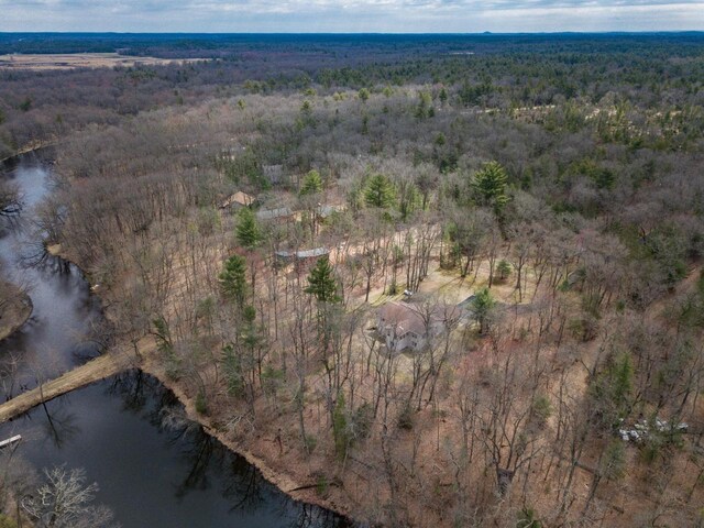 W3760 W Lemonweir Ct, Mauston, WI 53948 - bird's eye view featuring a wooded view and a water view