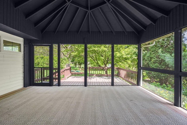 5308 Mckenna Rd, Monona, WI 53716 - unfurnished sunroom featuring lofted ceiling