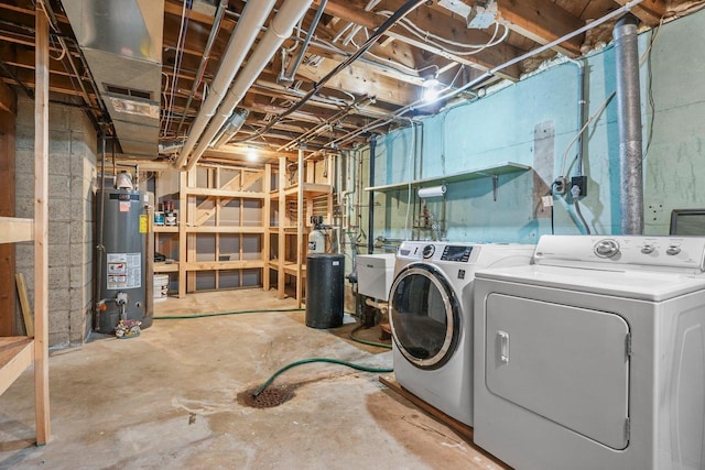 5308 Mckenna Rd, Monona, WI 53716 - unfinished below grade area featuring water heater, separate washer and dryer, and a sink