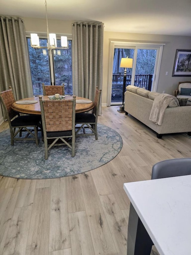 dining area featuring wood finished floors