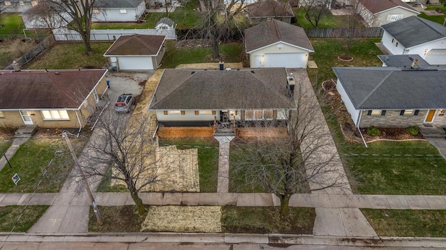 drone / aerial view featuring a residential view