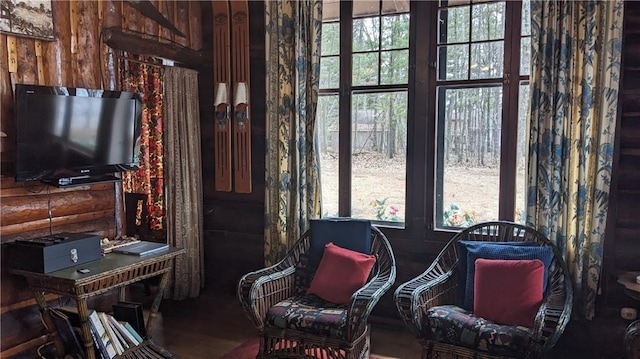 6051 Elsie Rd, Stone Lake, WI 54876 - living area featuring plenty of natural light and wood finished floors