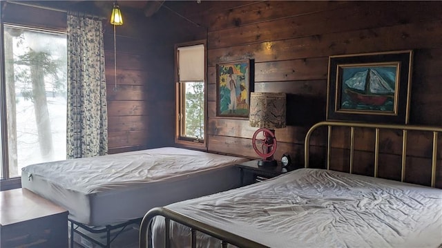 6051 Elsie Rd, Stone Lake, WI 54876 - bedroom with wood walls