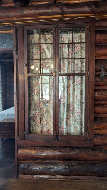 6051 Elsie Rd, Stone Lake, WI 54876 - detailed view of rustic walls