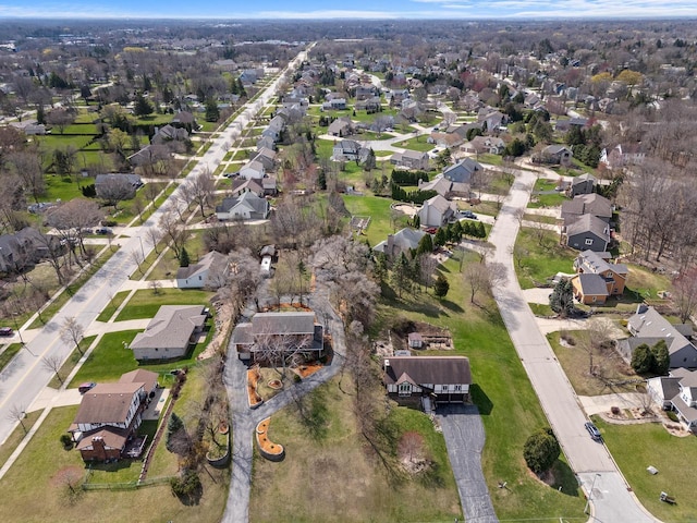 aerial view with a residential view