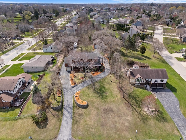 drone / aerial view with a residential view