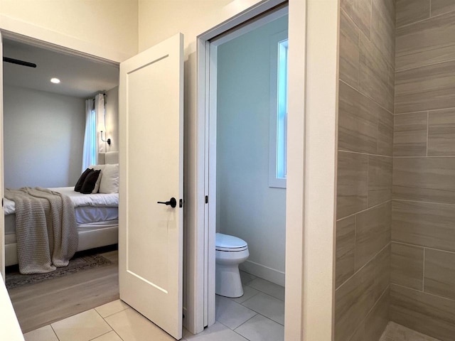 3156 Breeze Dr, Sun Prairie, WI 53590 - bathroom with recessed lighting, ensuite bath, toilet, and tile patterned floors
