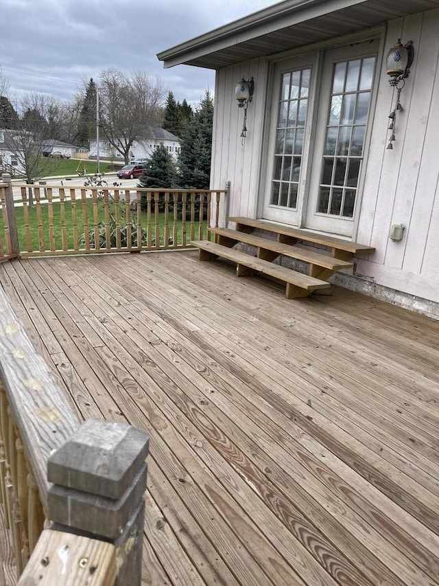 deck featuring entry steps
