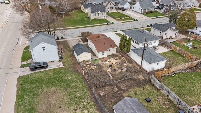 aerial view featuring a residential view