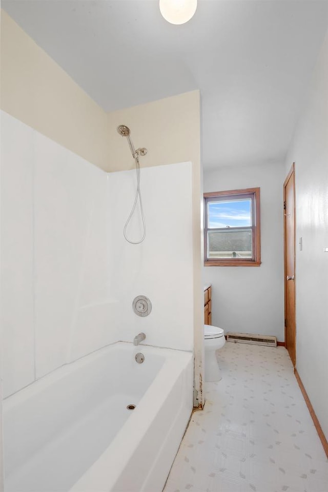 W14390 State Road 23-49, Ripon, WI 54971 - bathroom with tile patterned floors, baseboards,  shower combination, and toilet