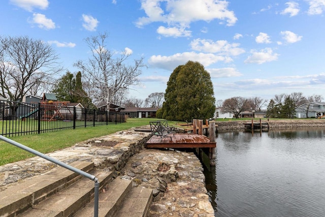 1620 E Murdock Ave, Oshkosh, WI 54901 - exterior space featuring fence, a water view, and a yard