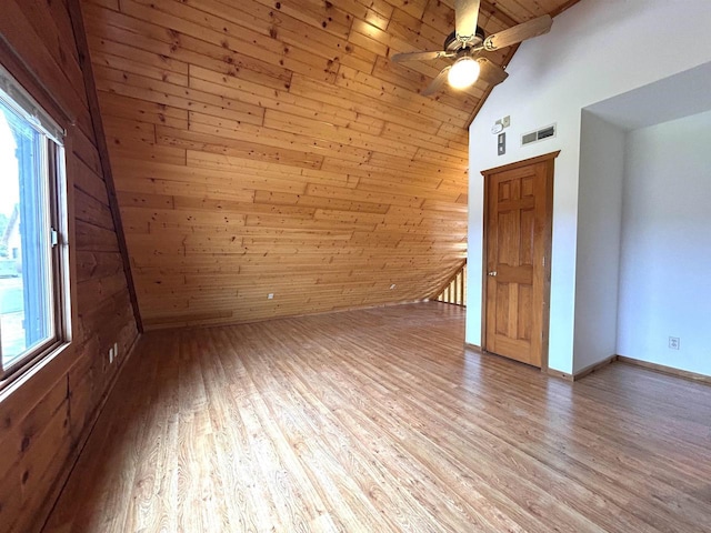 319 Hilltop Ct, Warrens, Warrens, WI 54666 - unfurnished room with wood finished floors, visible vents, a wealth of natural light, and wooden ceiling