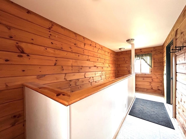 319 Hilltop Ct, Warrens, Warrens, WI 54666 - corridor with wooden walls