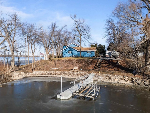 1096 Lakeshore Dr, Menasha, WI 54952 - dock area featuring boat lift and a water view